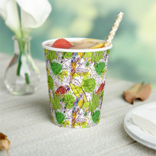 Tropical Parrots Paper Cups