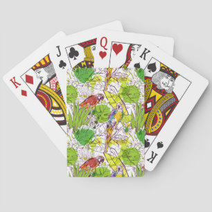 Tropical Parrots Playing Cards