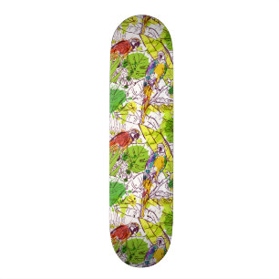 Tropical Parrots Skateboard