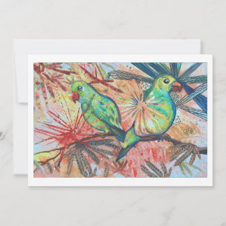 Tropical Parrots Thank You Card