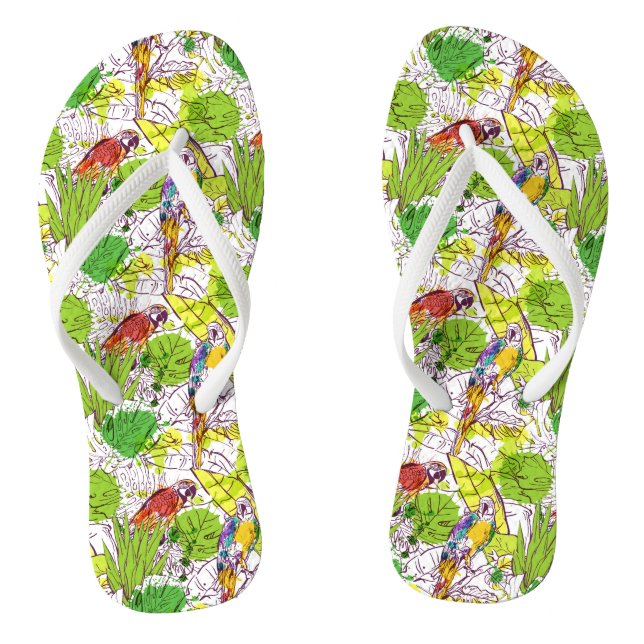 Tropical Parrots Thongs (Footbed)