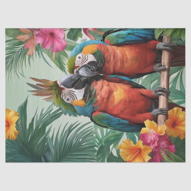 Tropical Parrots Tissue Paper (Front)