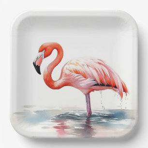 Tropical Party Flamingo Paper Plate