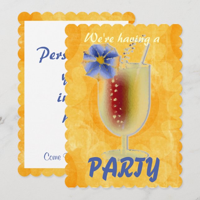 Tropical PARTY Invitation (Front/Back)