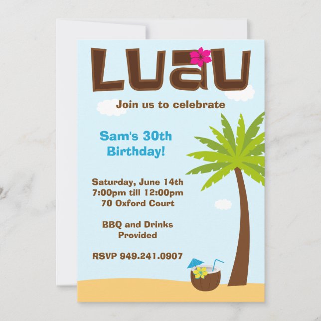 Tropical Party Invitation (Front)