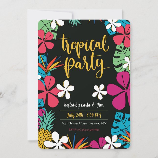 Tropical Party Invitations (Front)