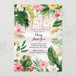 Tropical party Thirty 30th Birthday Invitation