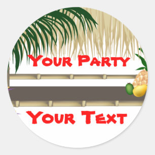 Tropical Party Tiki Hut Sticker 2