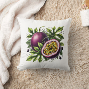 Tropical Passionfruit Fruit Botanical  Cushion