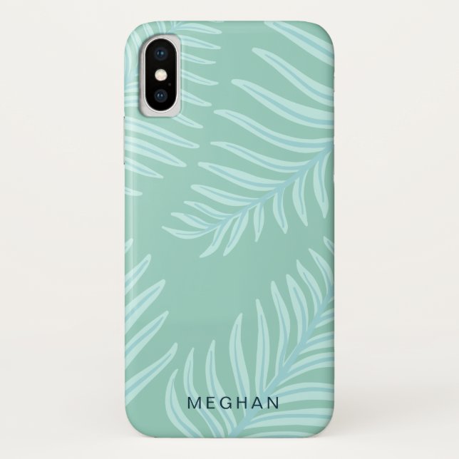 tropical pastel foliage monogram Case-Mate iPhone case (Back)