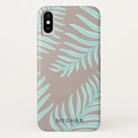 tropical pastel foliage monogram