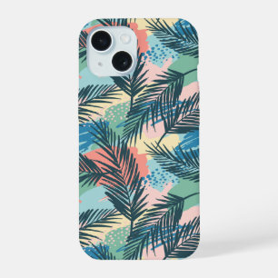Tropical Pastel Leaf Pattern iPhone 15 Case