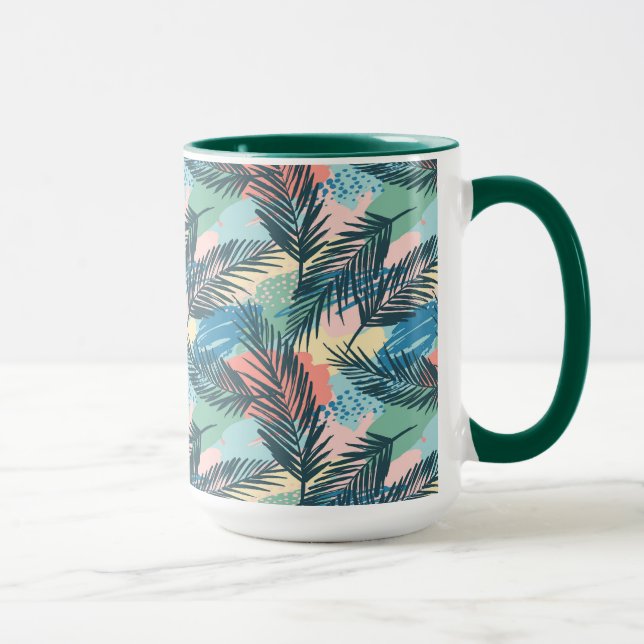 Tropical Pastel Leaf Pattern Mug (Right)