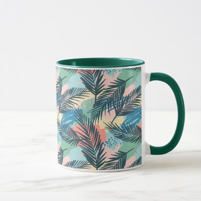 Tropical Pastel Leaf Pattern Mug (Right)