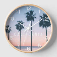 Tropical Pastel Ombre Pink & Blue Palm Tree Sunset