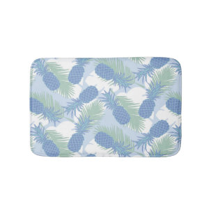 Tropical Pastel Pineapple Pattern Bath Mat