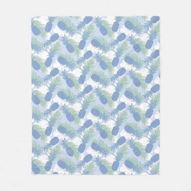 Tropical Pastel Pineapple Pattern Fleece Blanket (Front)