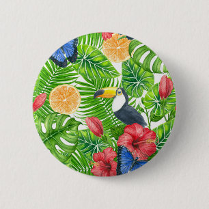 Tropical pattern 6 cm round badge