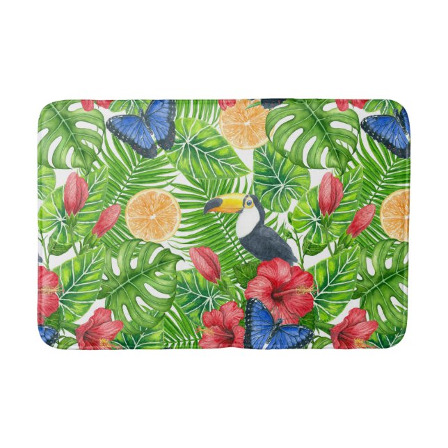 Tropical pattern bath mat (Front)