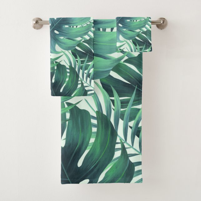 Tropical Pattern Bath Towel Set (Insitu)
