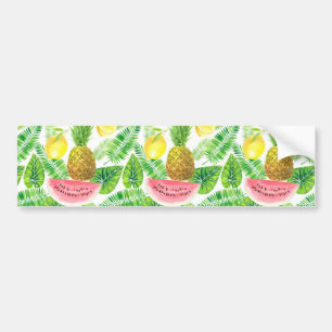 Tropical pattern bumper sticker
