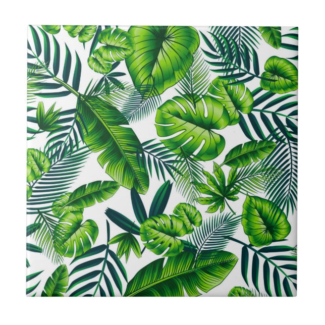 Tropical Pattern Ceramic Tile (Front)