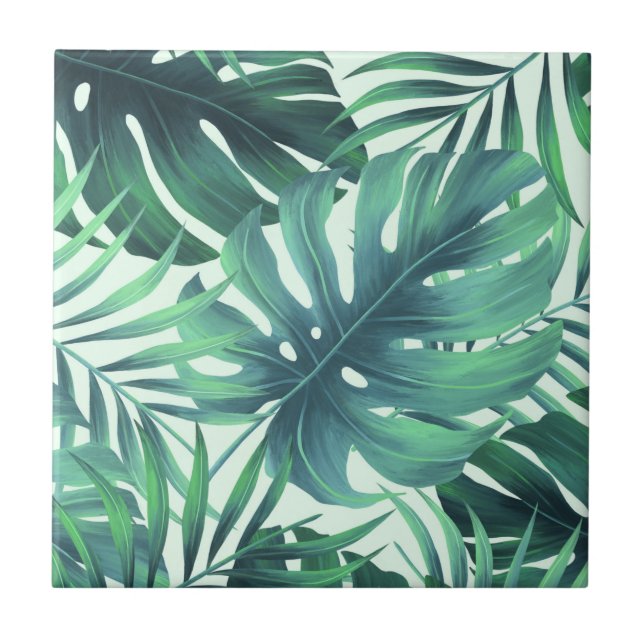 Tropical Pattern Ceramic Tile (Front)