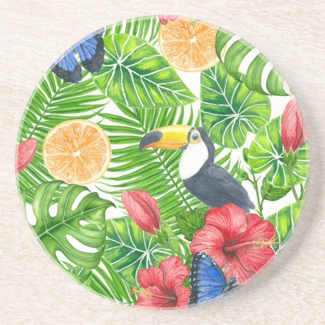 Tropical pattern coaster (Front)