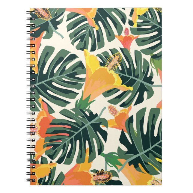 Tropical pattern. Colourful textile texture. exoti Notebook (Front)