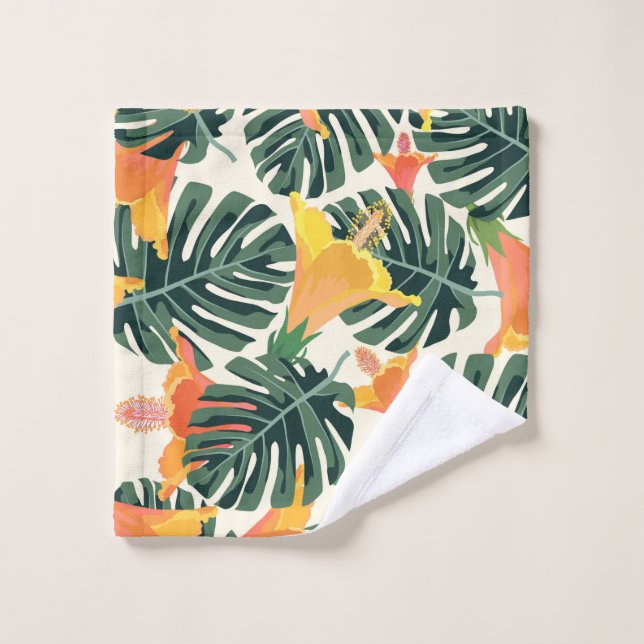 Tropical pattern. Colourful textile texture. exoti Wash Cloth (Wash Cloth)