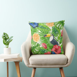 Tropical pattern cushion
