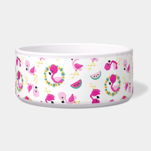 Tropical Pattern, Flamingos, Watermelons, Flowers (Front)