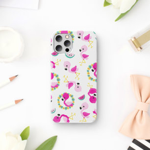 Tropical Pattern, Flamingos, Watermelons, Flowers