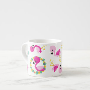 Tropical Pattern, Flamingos, Watermelons, Flowers Espresso Cup