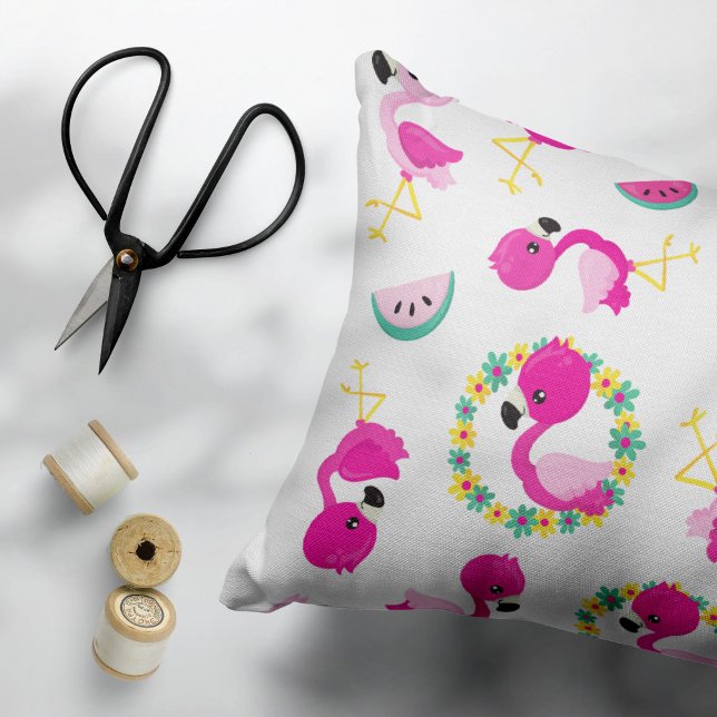 Tropical Pattern, Flamingos, Watermelons, Flowers Pillowcase (Creator Uploaded)
