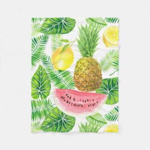 Tropical pattern fleece blanket