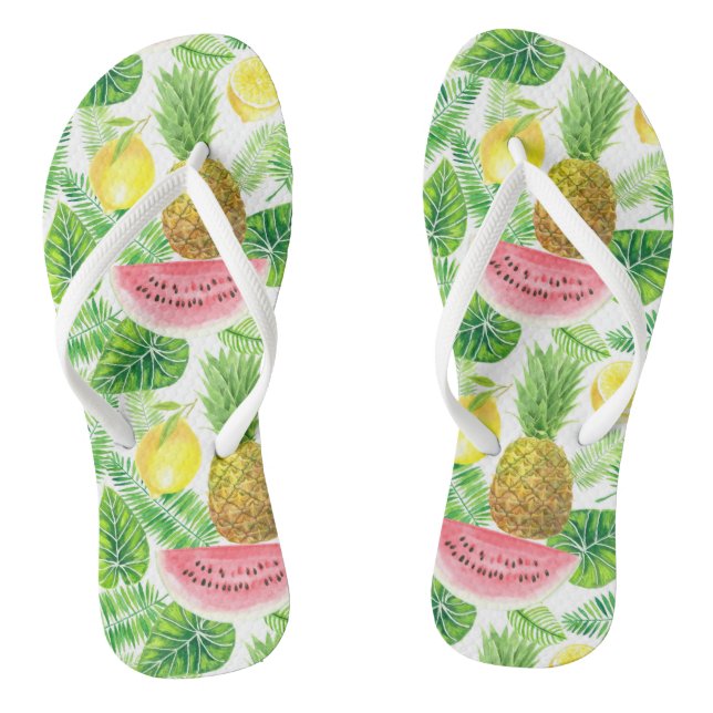Tropical pattern flip flops (Footbed)