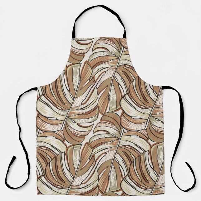 Tropical pattern. Graphic design with amazing mons Apron (Front)