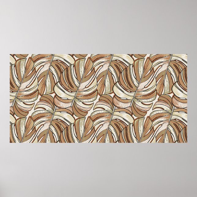 Tropical pattern. Graphic design with amazing mons Poster (Front)