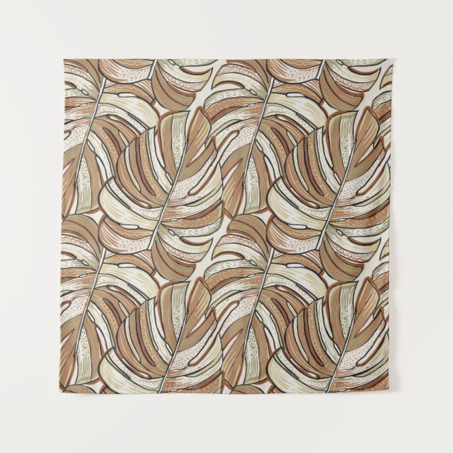 Tropical pattern. Graphic design with amazing mons Tapestry (Front)