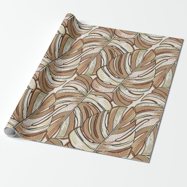 Tropical pattern. Graphic design with amazing mons Wrapping Paper (Unrolled)