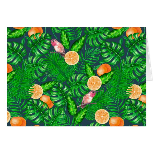 Tropical pattern, hummingbirds (Front Horizontal)