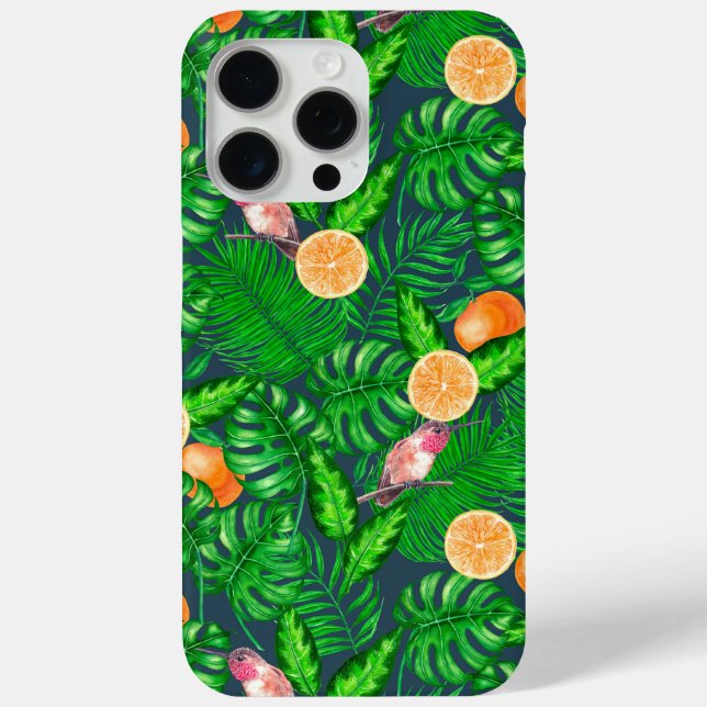 Tropical pattern, hummingbirds Case-Mate iPhone case (Back)