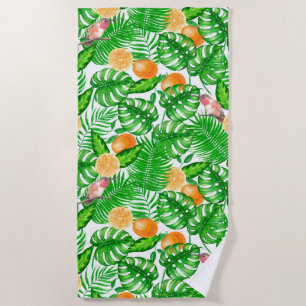 Tropical pattern, hummingbirds II Beach Towel