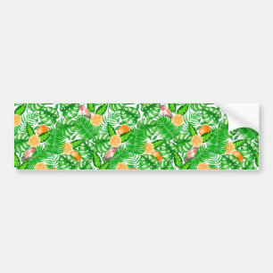 Tropical pattern, hummingbirds II Bumper Sticker