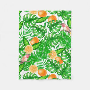 Tropical pattern, hummingbirds II Fleece Blanket