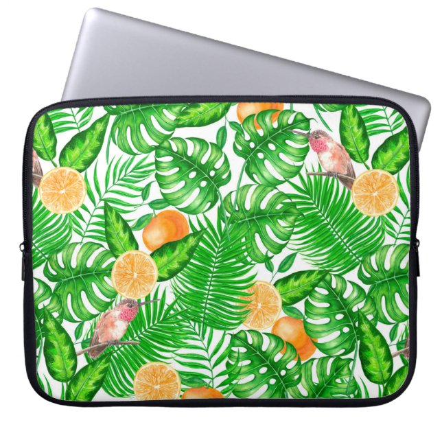 Tropical pattern, hummingbirds II Laptop Sleeve (Front)