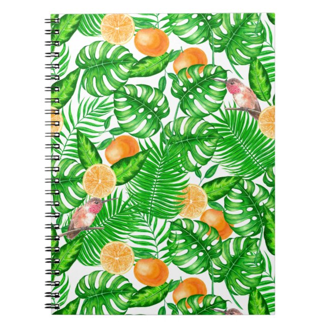 Tropical pattern, hummingbirds II Notebook (Front)