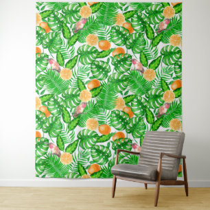 Tropical pattern, hummingbirds II Tapestry