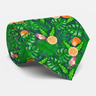 Tropical pattern, hummingbirds tie